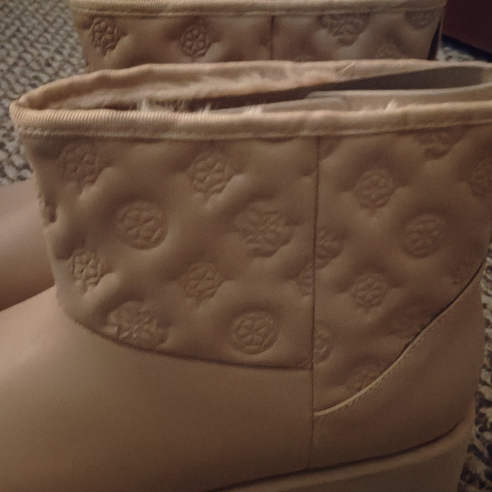 Guess Tan Embossed Winter Boots